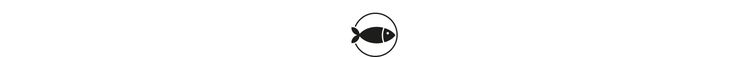 Stilisiertes Icon eines Fisch in weißem Kreis mit schwarzem Rand