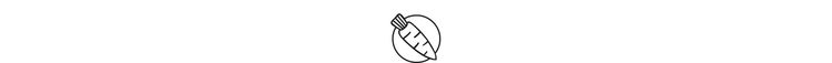 Stilisiertes Icon Karotte in weißem Kreis mit schwarzem Rand